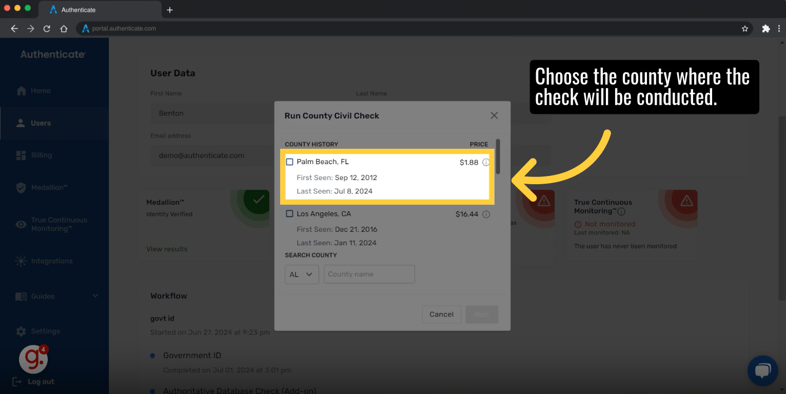 How to run a county criminal & civil record verification